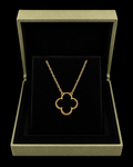 18K Gold Clover Necklace (Black) – Iconic Elegance