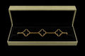 18K Gold Clover Bracelet (Black) – Timeless Elegance