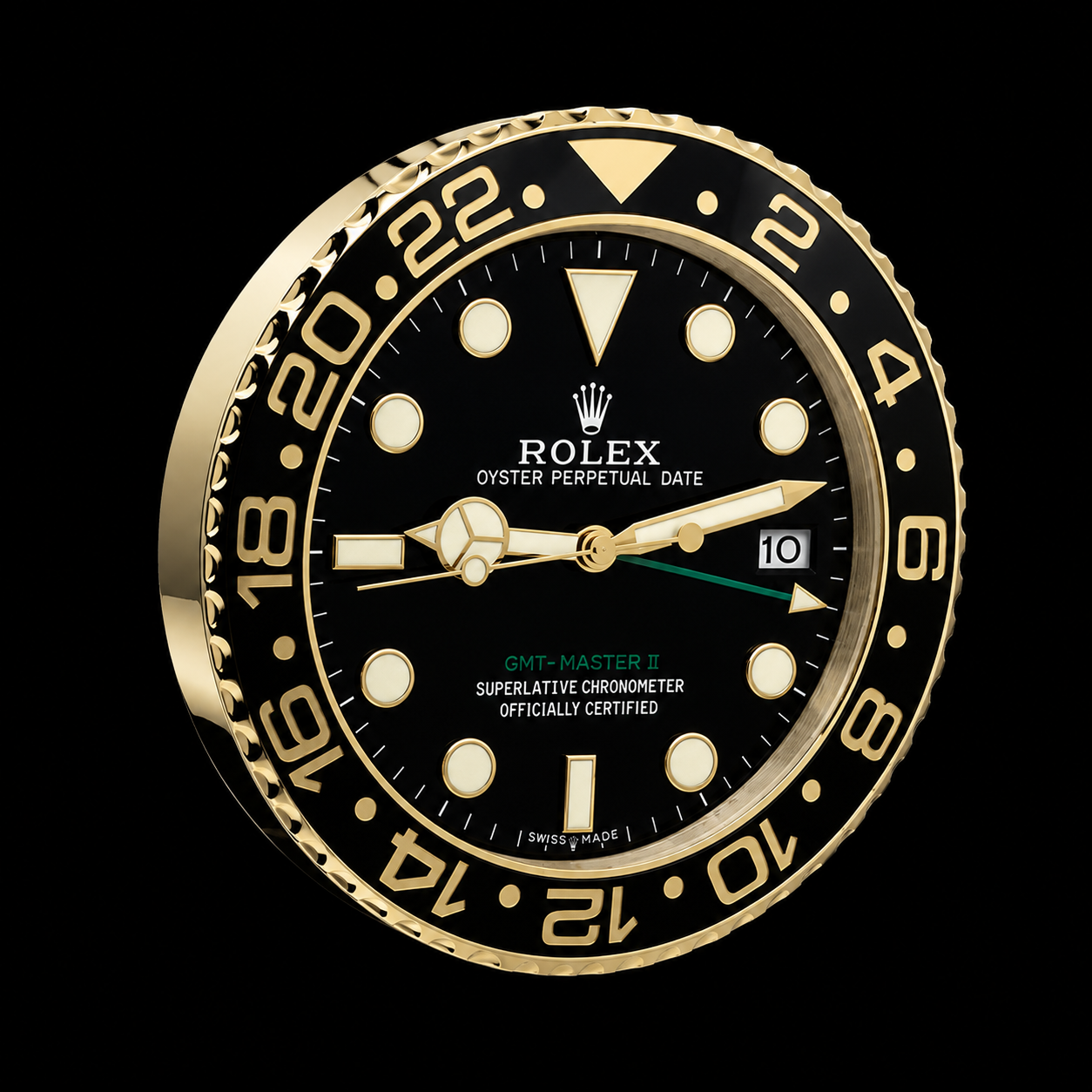 GMT Master II Wall Clock | Black and Gold