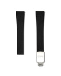 Patterned Black Deployant Clasp Quick Release Rubber Strap 20mm