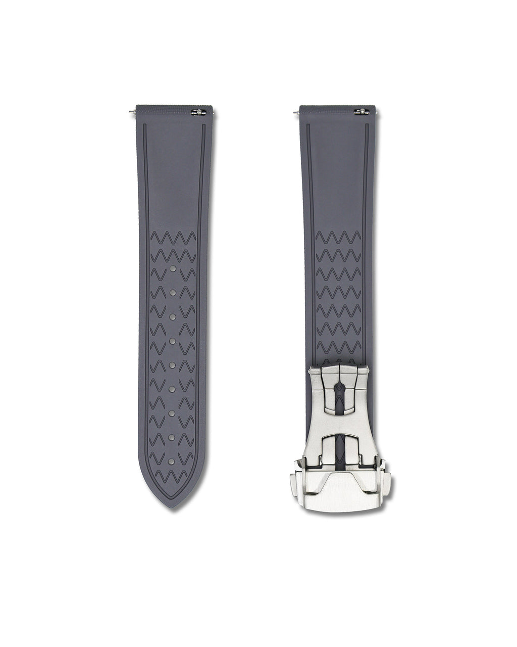 Slate Grey Deployant Clasp Quick Release Rubber Sailcloth Strap 19mm