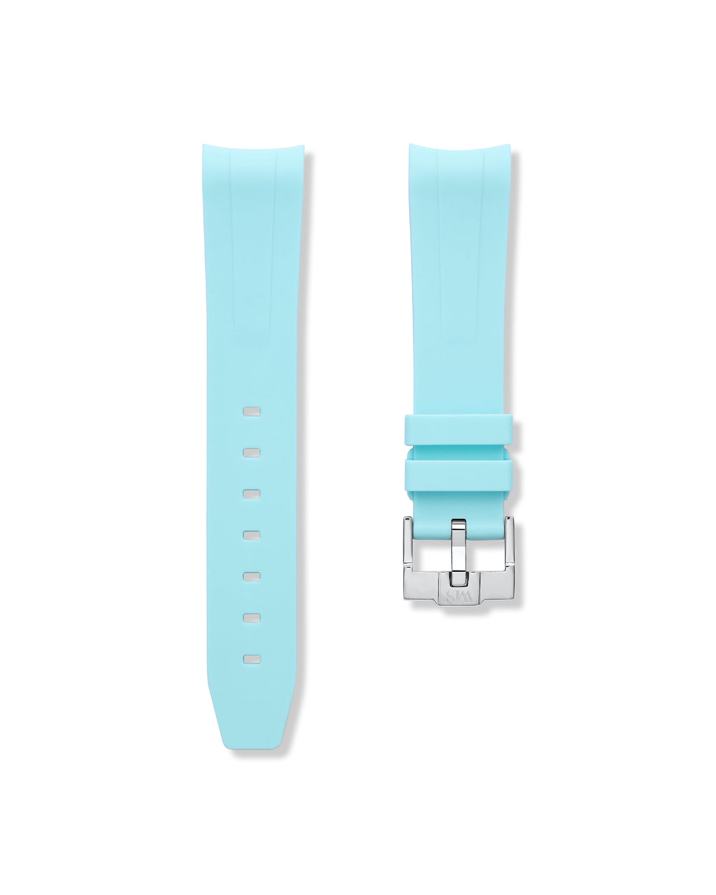 Glacier Blue Curved Rubber Strap 20mm