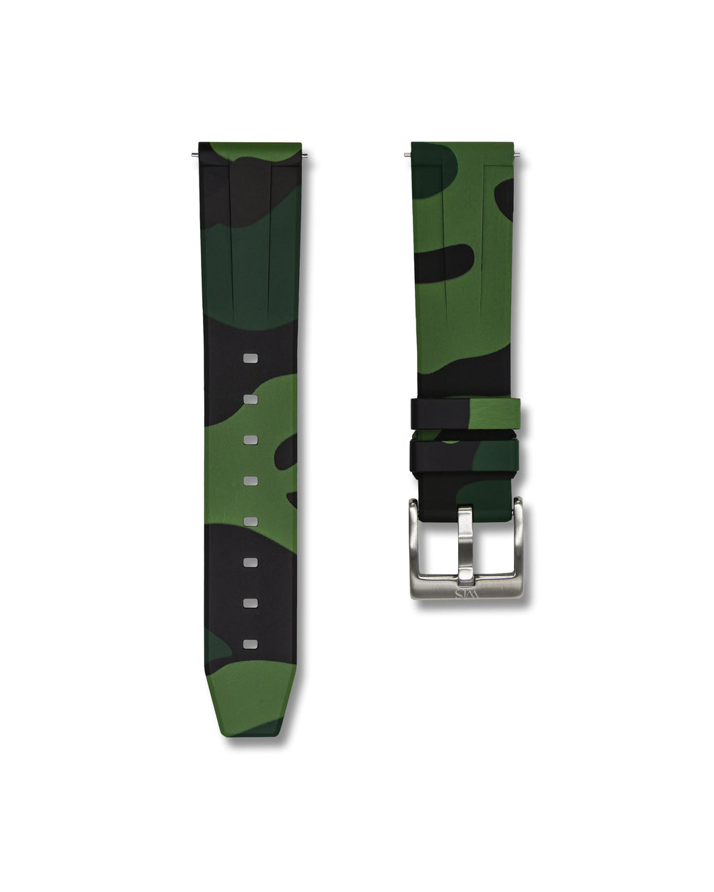 Green Camo Quick Release Rubber Strap 20mm