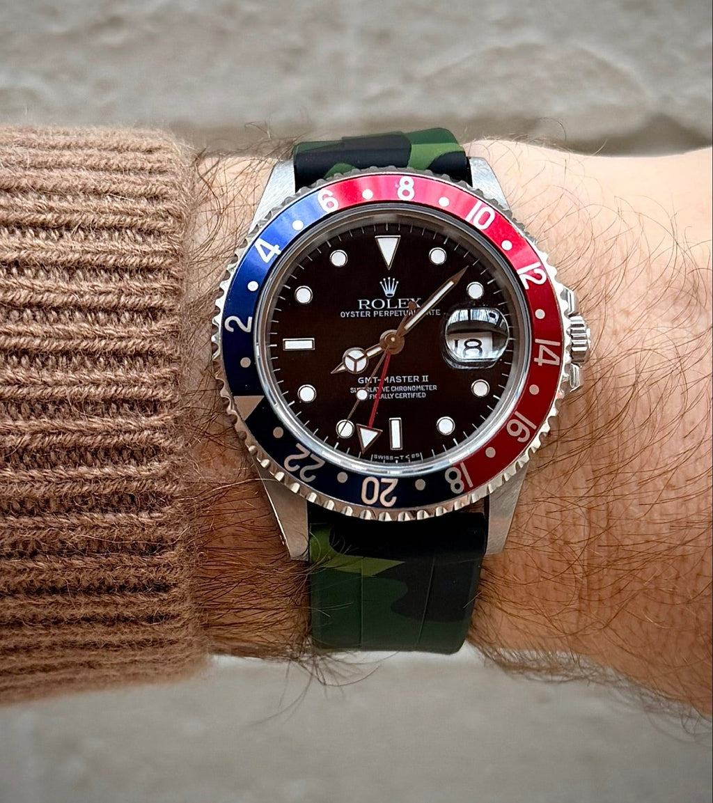 Green Camo Quick Release Rubber Strap 20mm