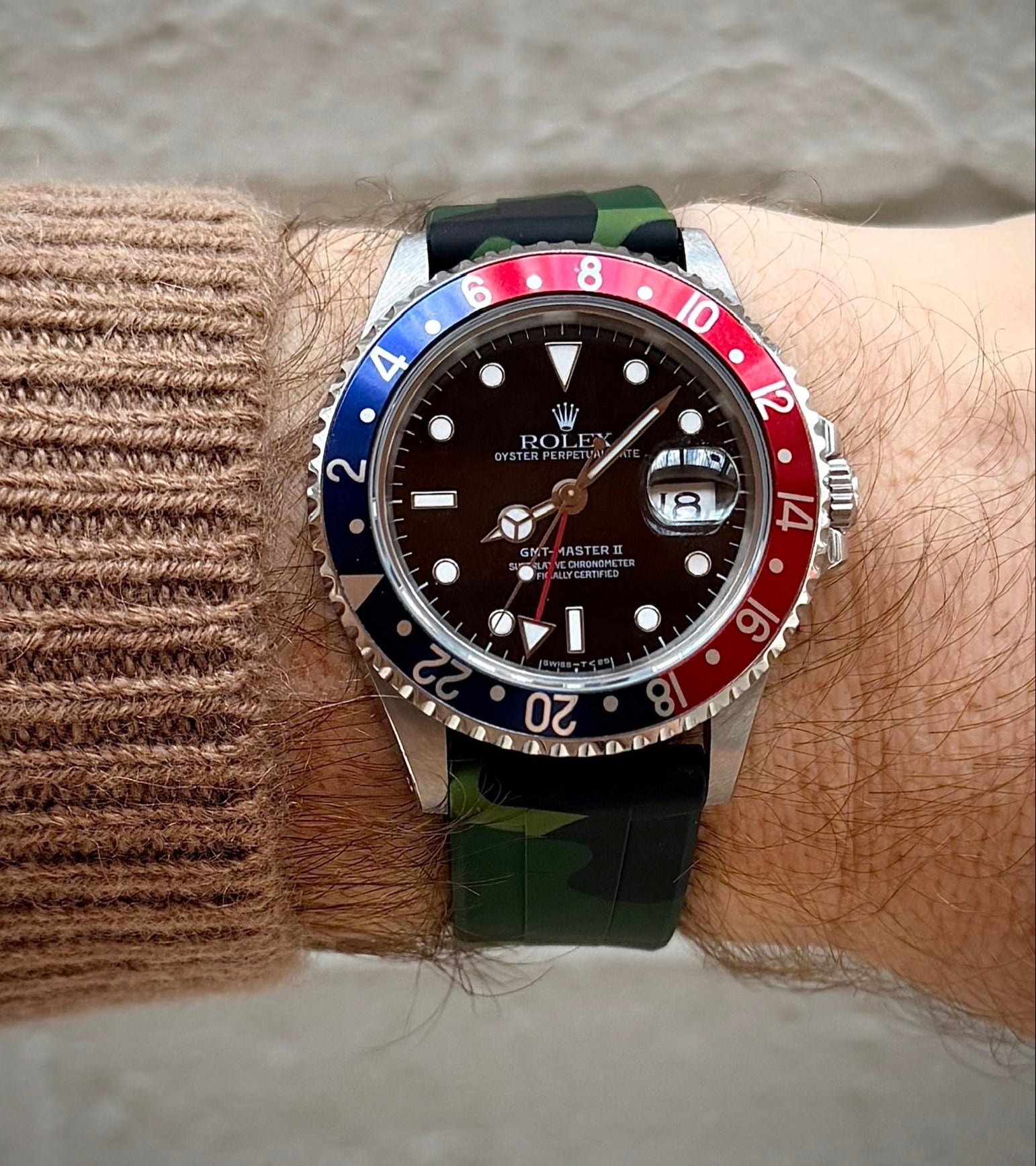 Green Camo Quick Release Rubber Strap 20mm