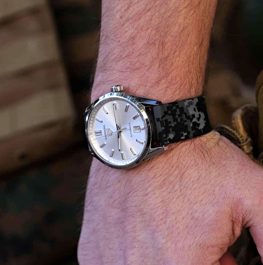 Grey Digital Camo Quick Release Rubber Strap 20mm
