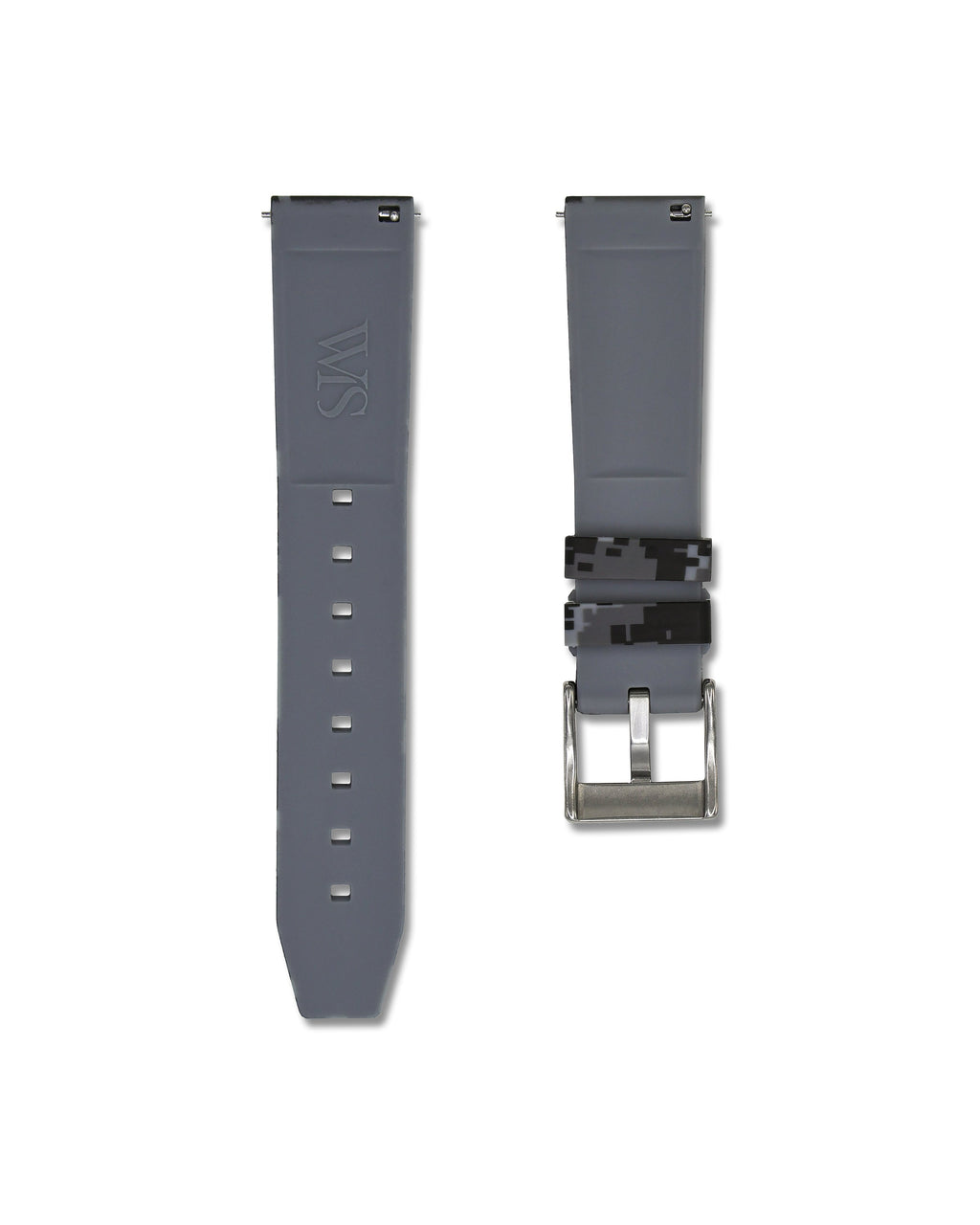 Grey Digital Camo Quick Release Rubber Strap 20mm