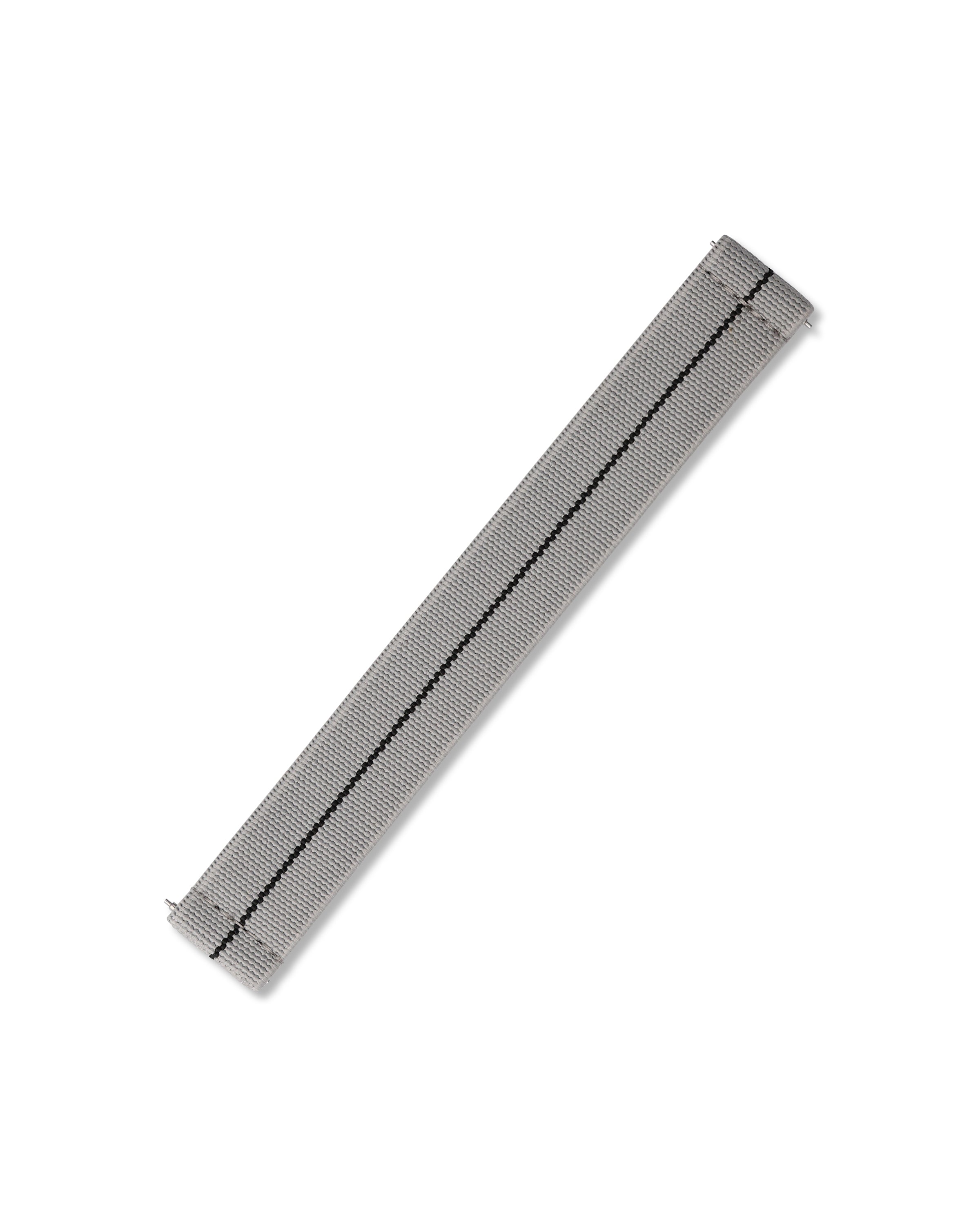 Grey with Black Stripe Elastic Watch Strap 20mm