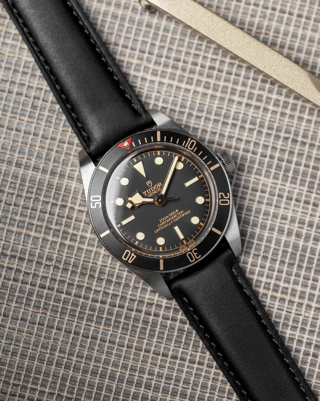 Gunmetal Black Handmade Leather Watch Strap 20mm