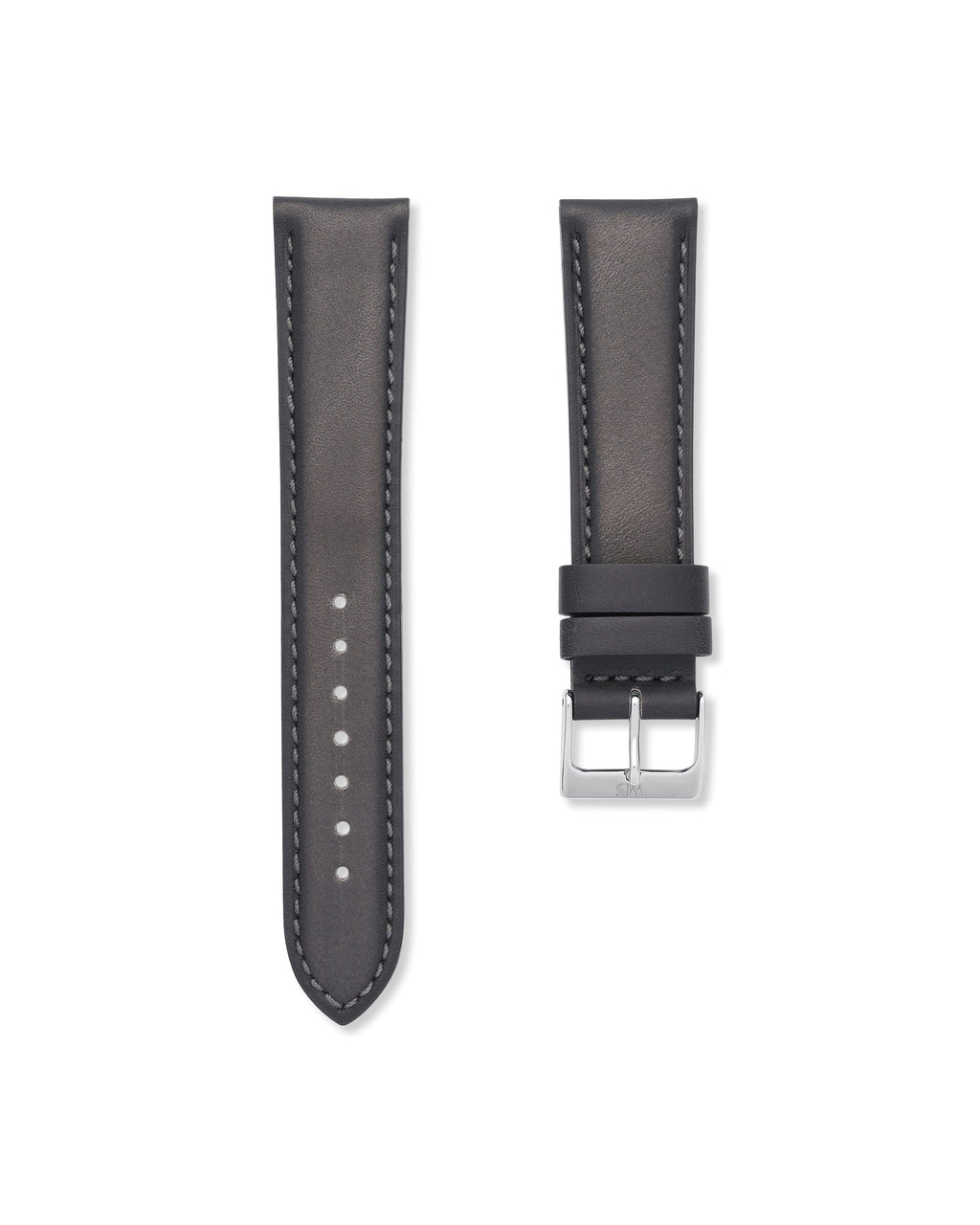 Gunmetal Black Handmade Leather Watch Strap 20mm