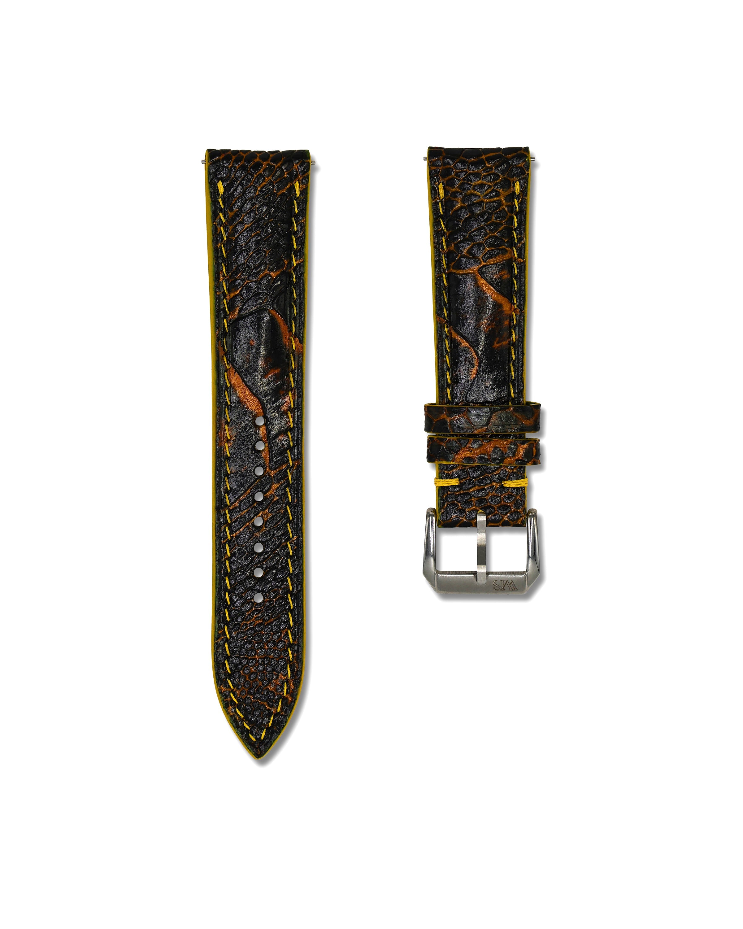 Bumblebee Bespoke Ostrich Shin Leather Watch Strap 22mm