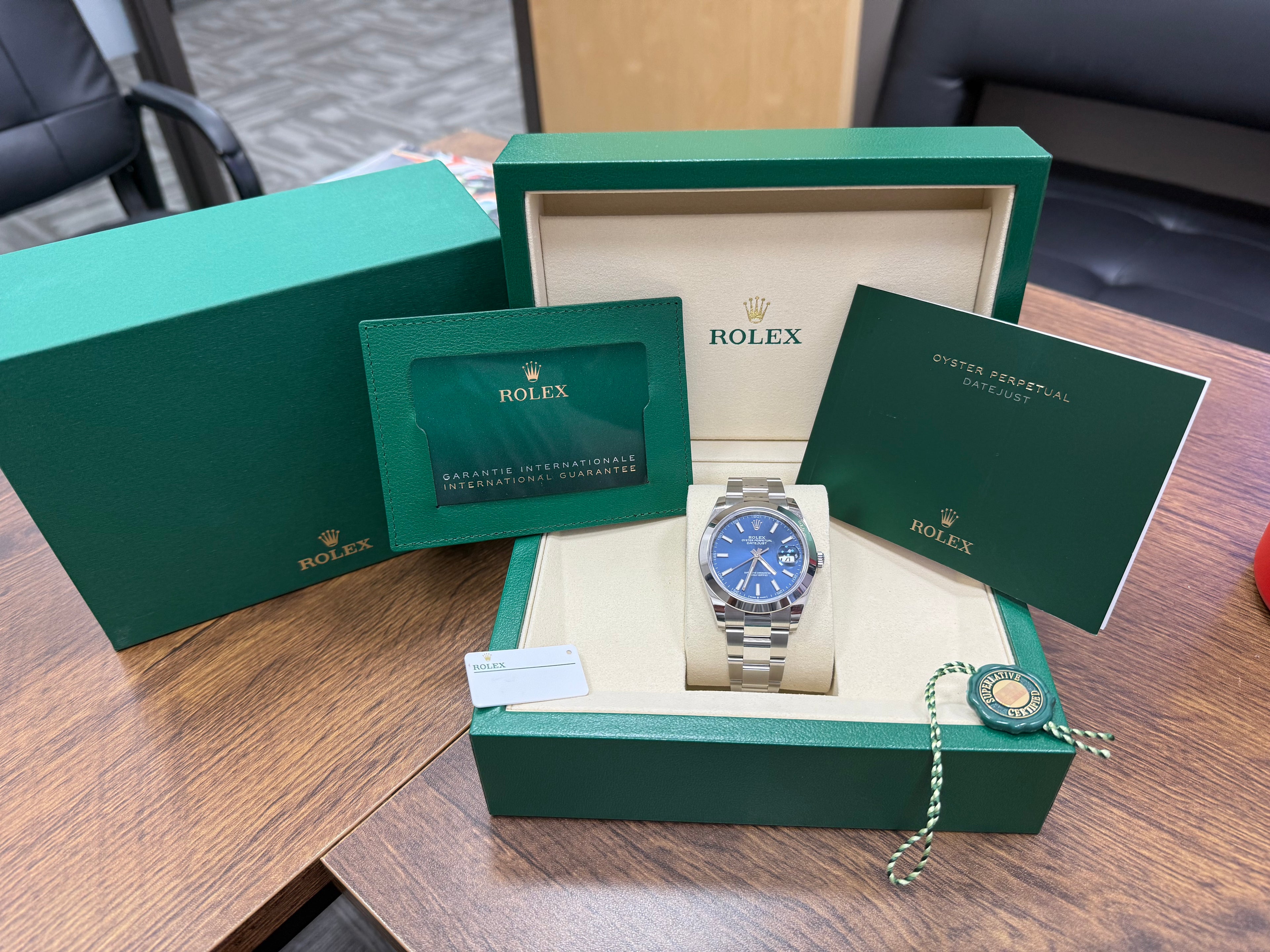 2025 Rolex Datejust 41mm 126300 Blue Index Dial