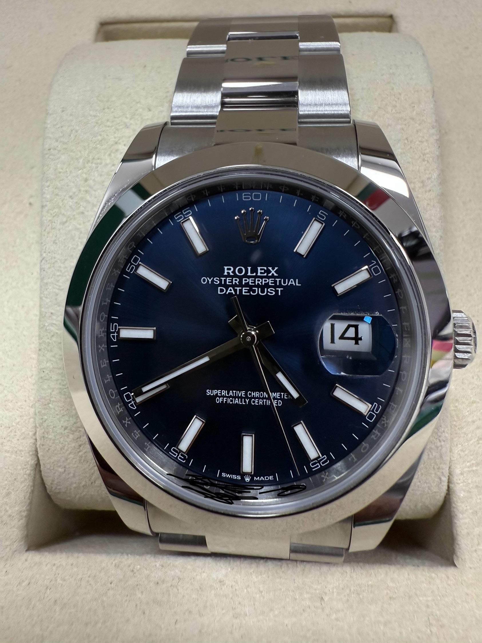 2025 Rolex Datejust 41mm 126300 Blue Index Dial