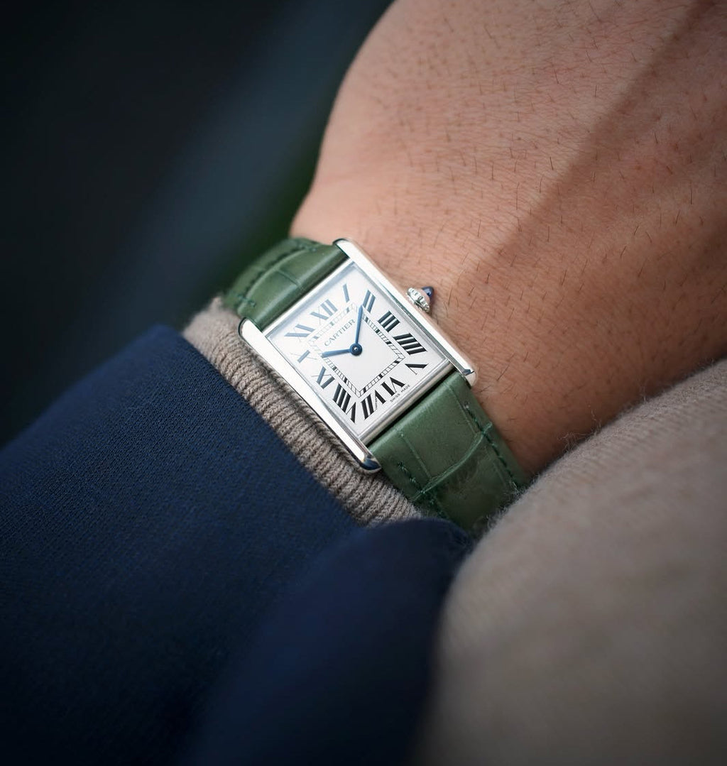 Emerald Green Italian Alligator Leather Watch Strap 19mm