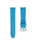 Miami Blue Curved Rubber Strap 20mm