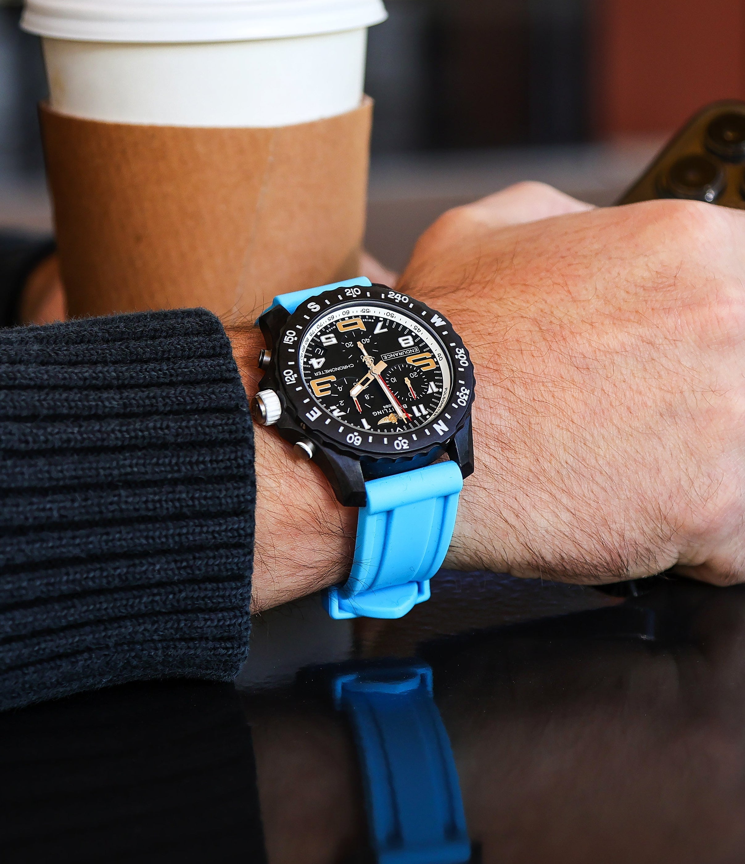 Miami Blue Rubber Strap 22mm