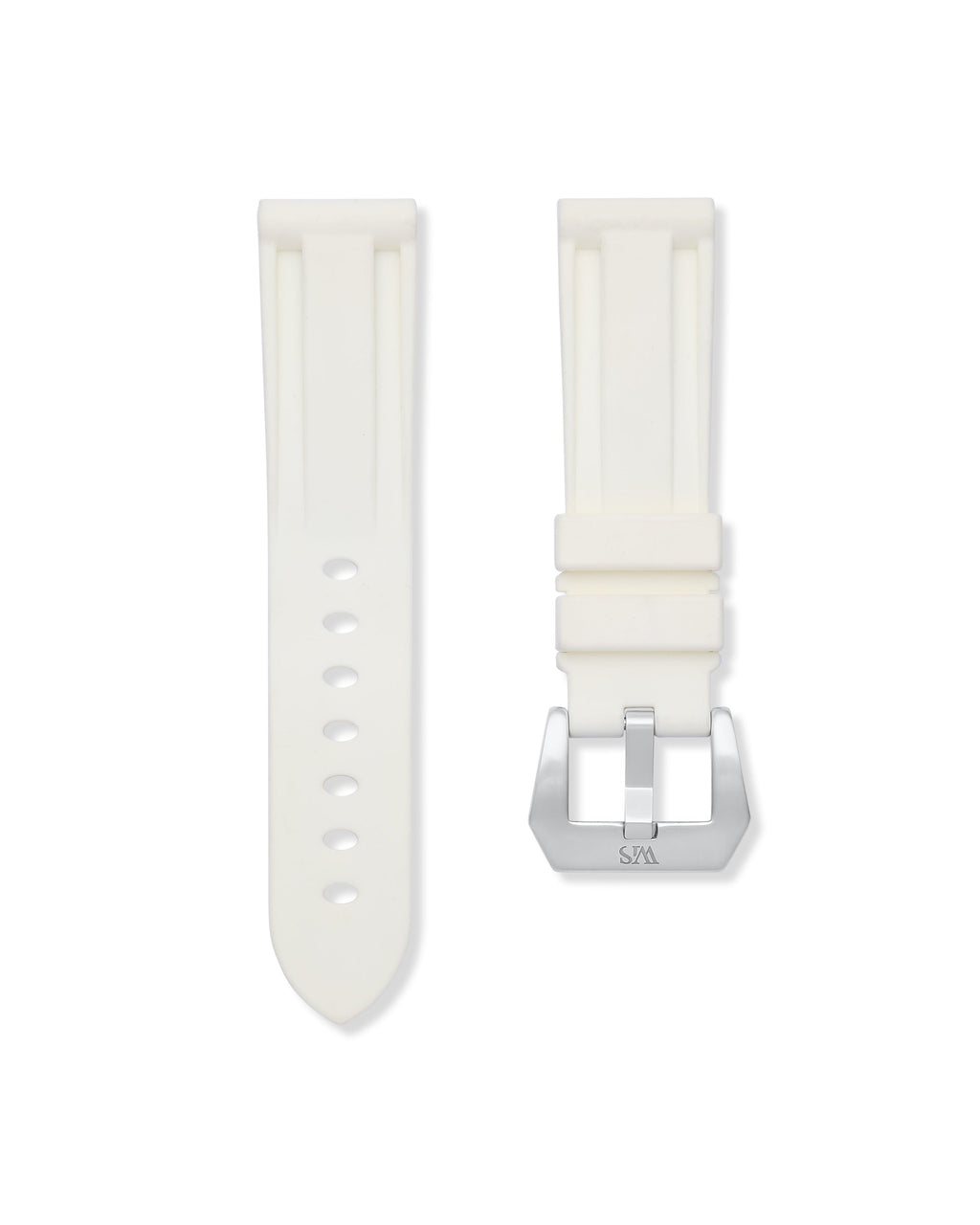 Polar White Rubber Strap 22mm