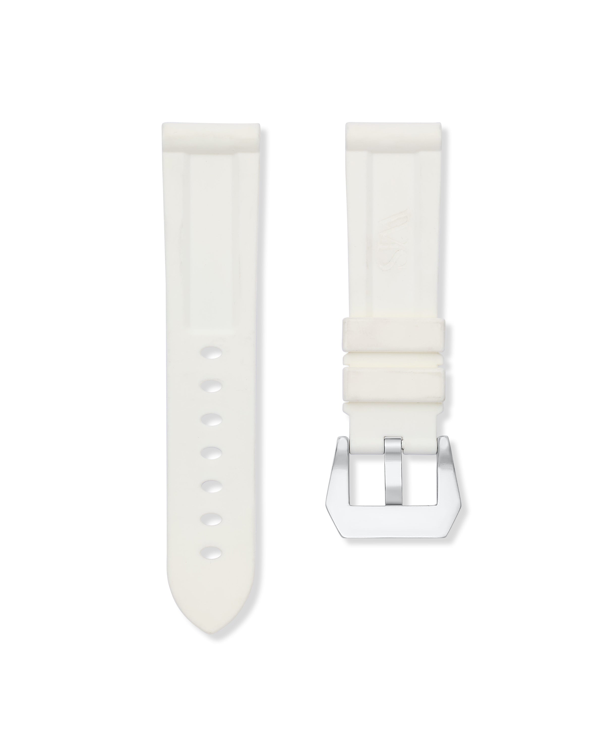 Polar White Rubber Strap 24mm