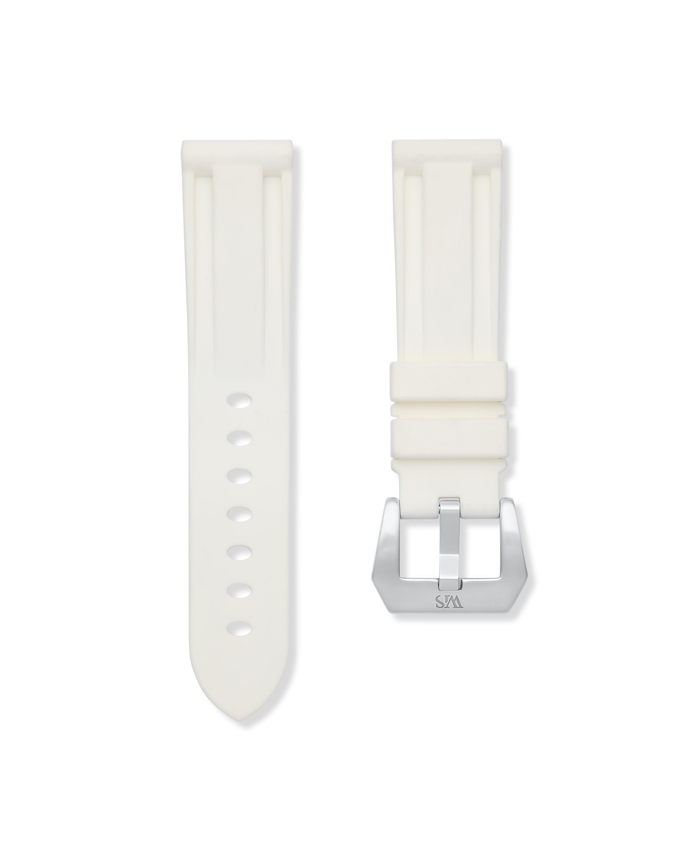 Polar White Rubber Strap 24mm
