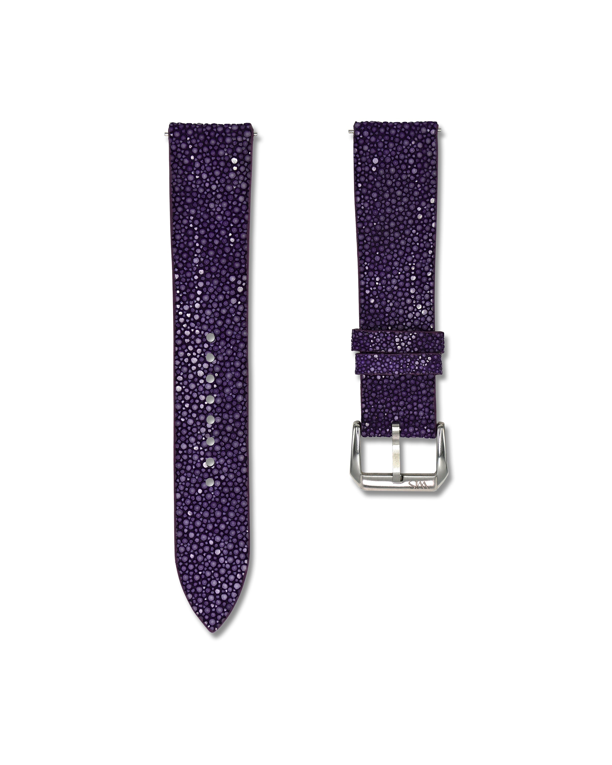 Purple Bespoke Stingray Leather Watch Strap 20mm