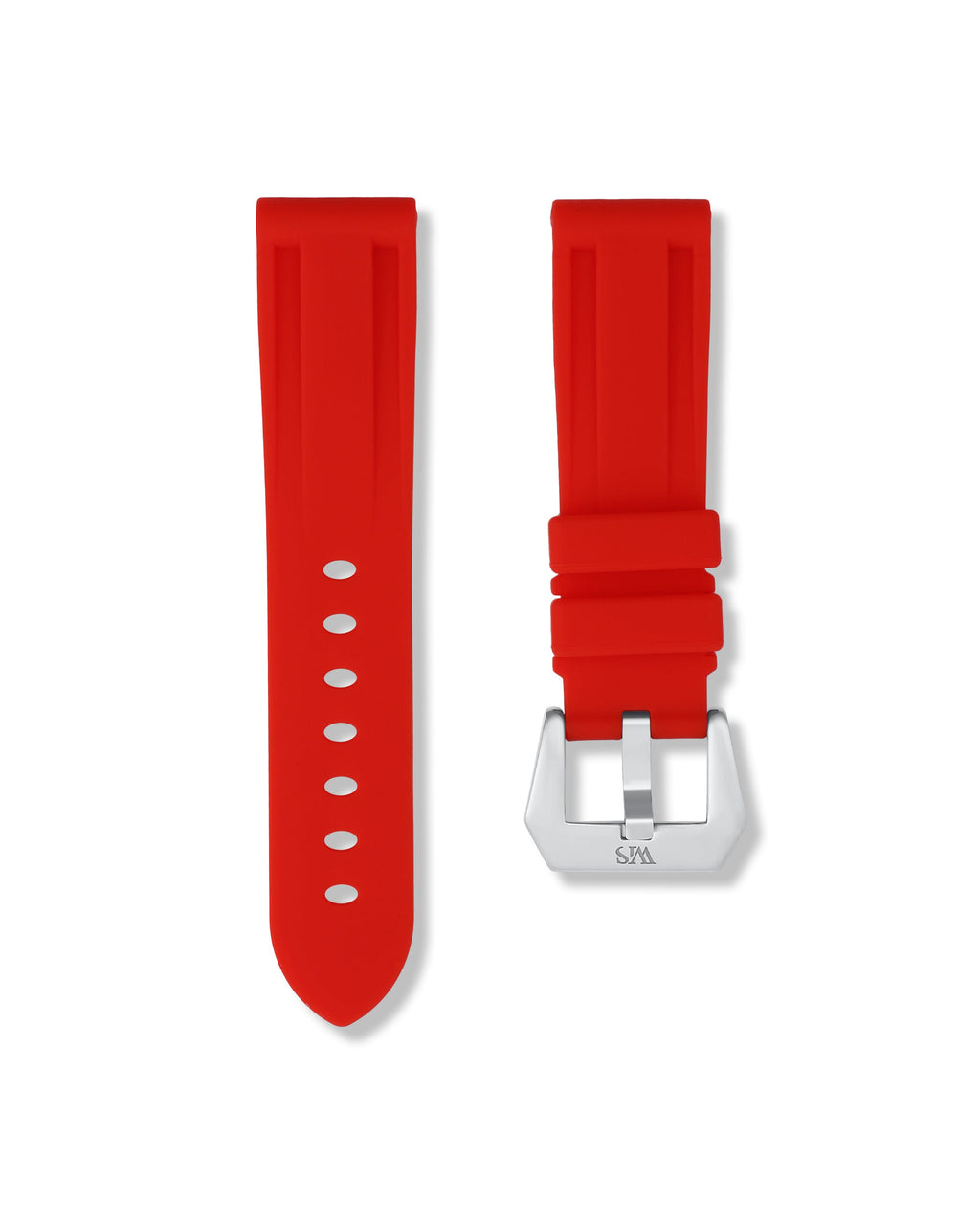 Salmon Red Rubber Strap 22mm