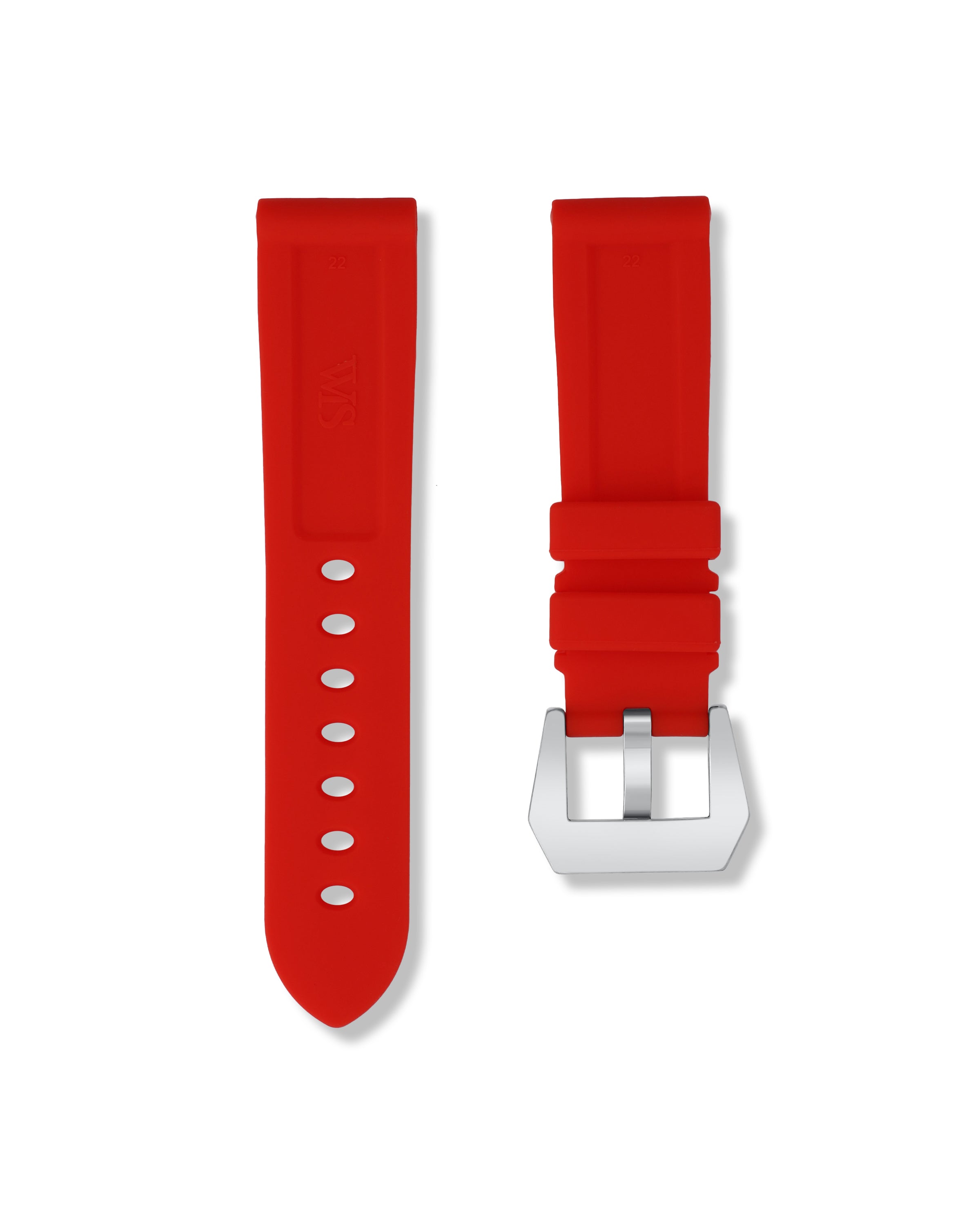 Salmon Red Rubber Strap 22mm