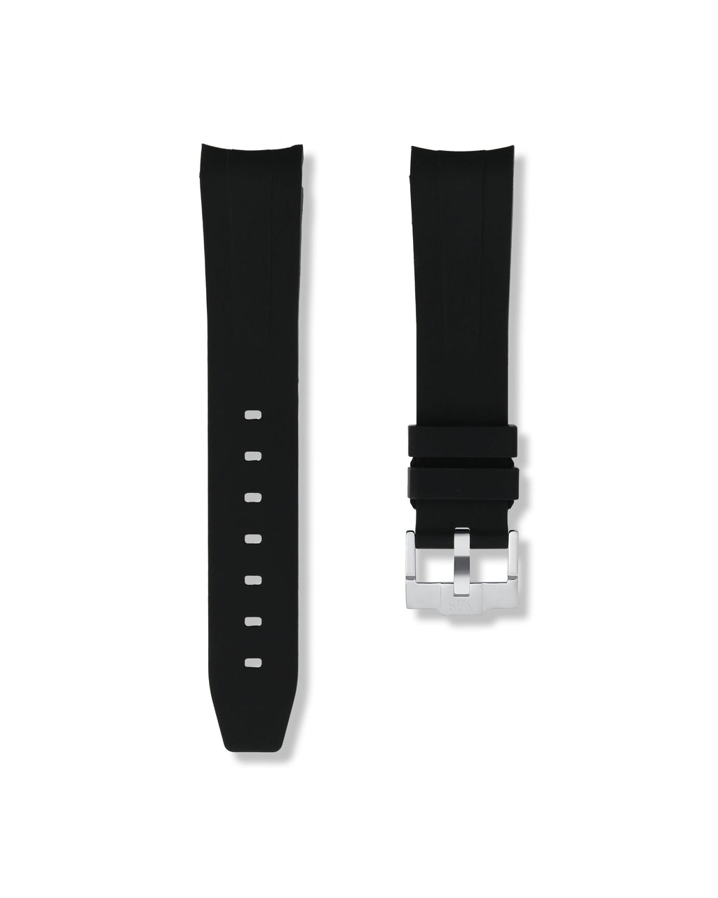 Tuxedo Black Curved Rubber Strap 20mm