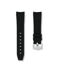 Tuxedo Black Curved Rubber Strap 20mm