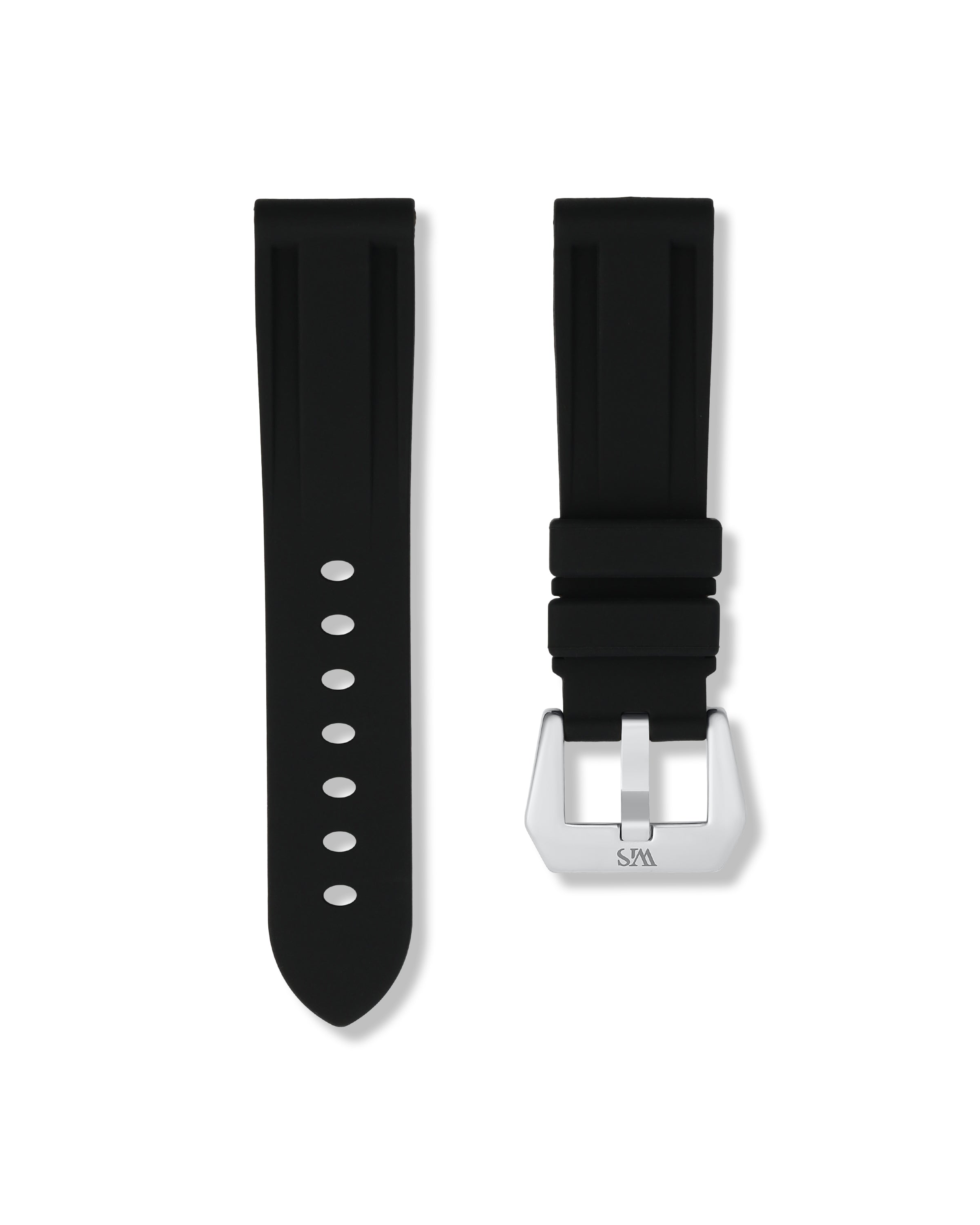 Tuxedo Black Rubber Strap 22mm