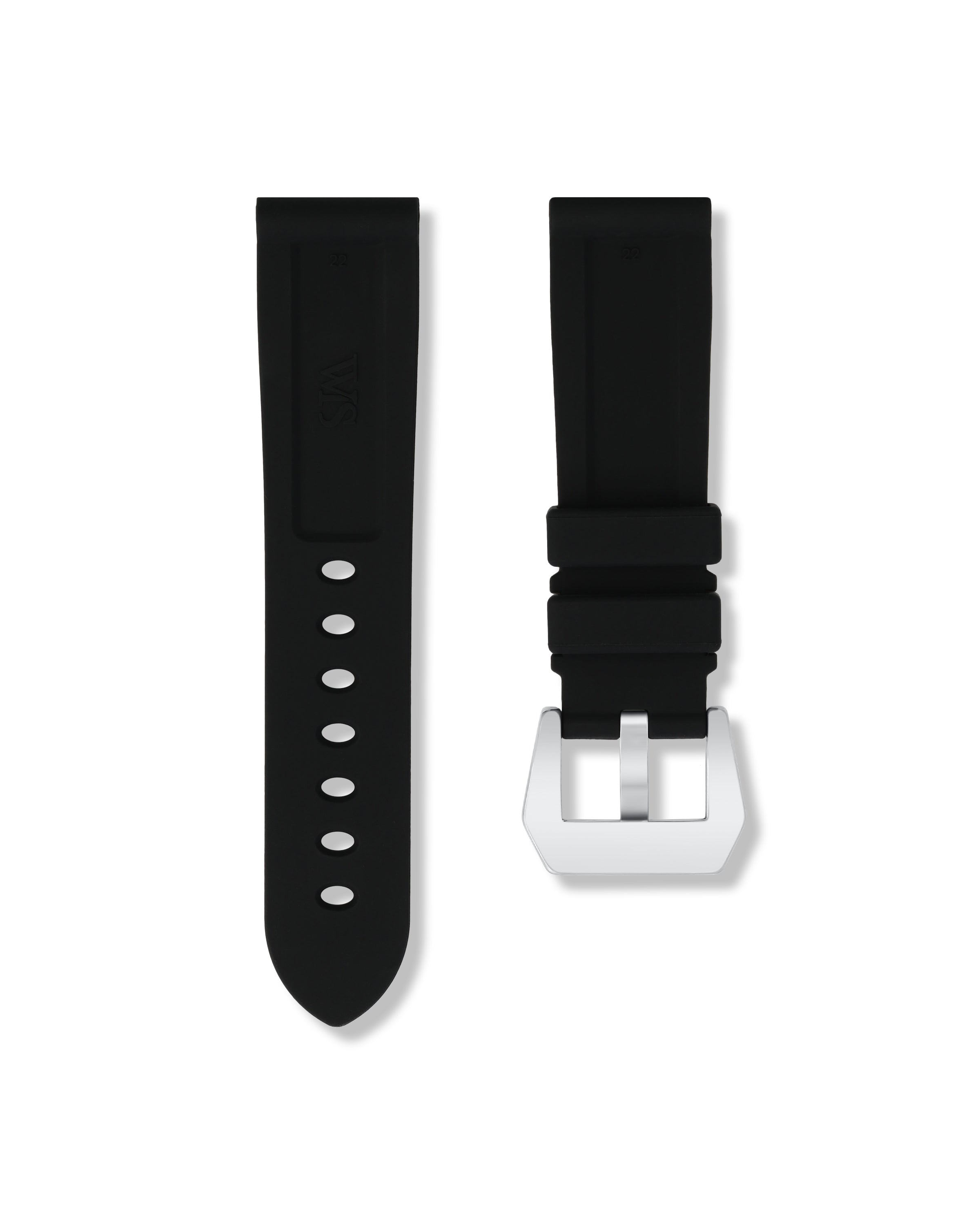 Tuxedo Black Rubber Strap 22mm