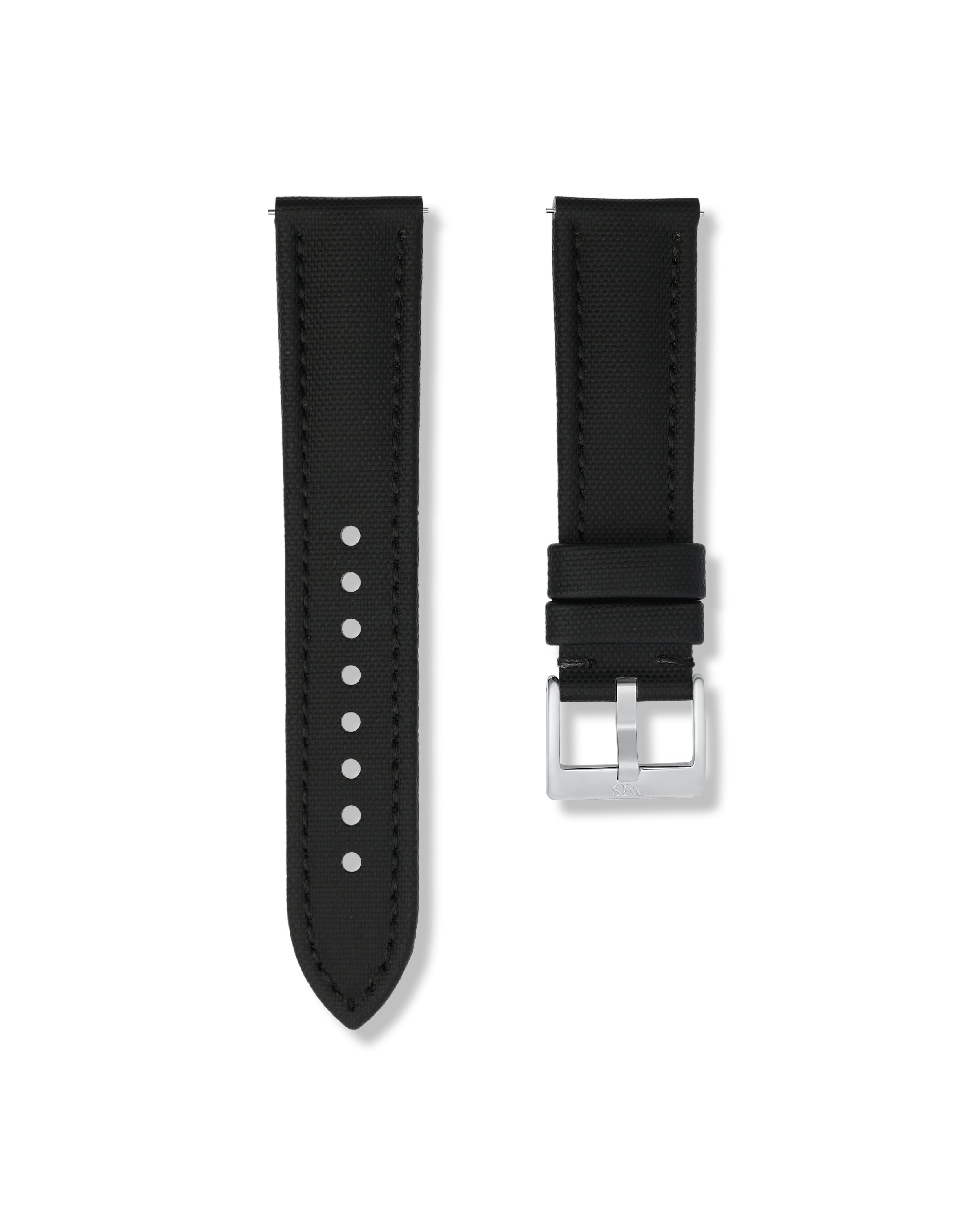 Tuxedo Black Sailcloth Strap 22mm