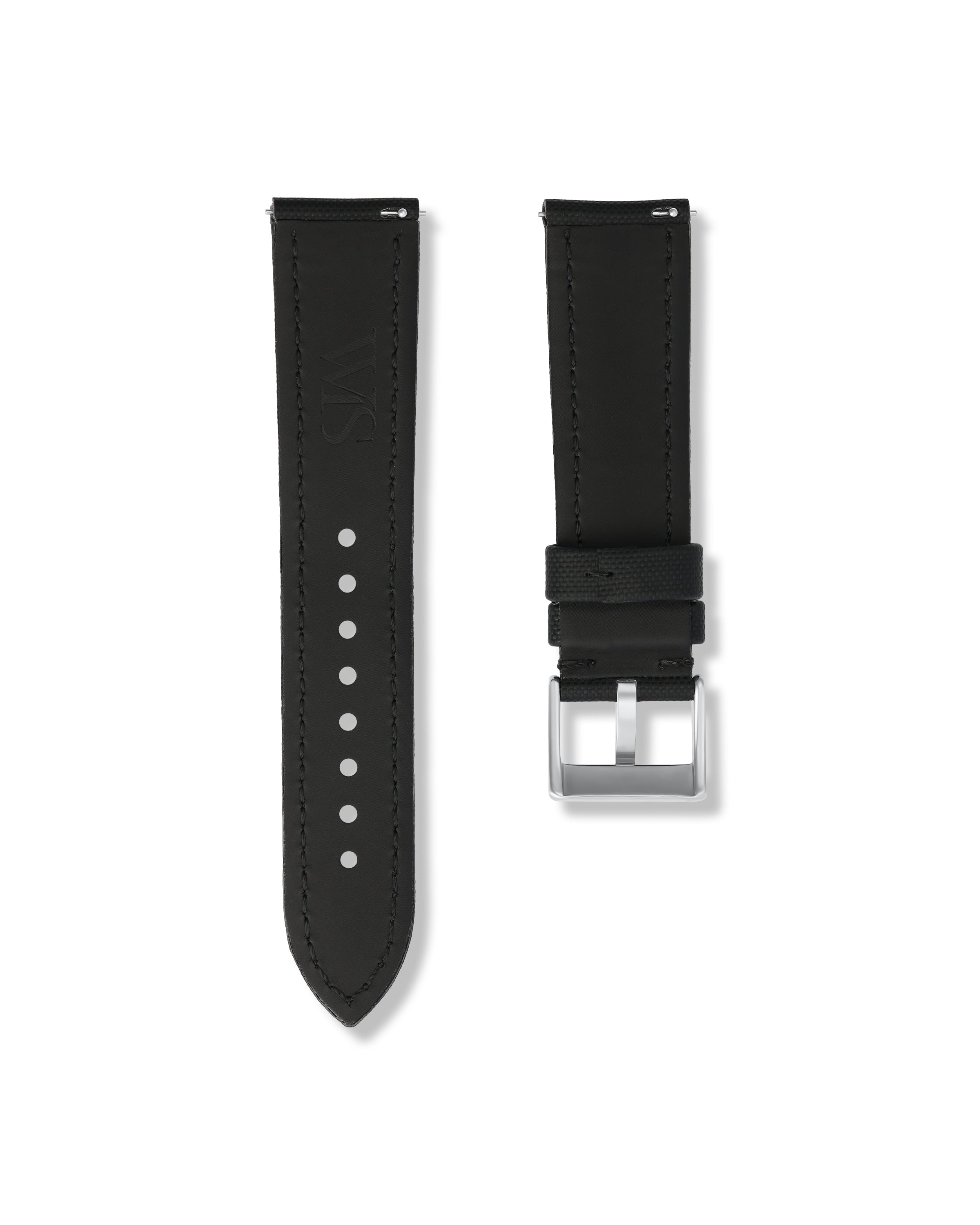 Tuxedo Black Sailcloth Strap 23mm