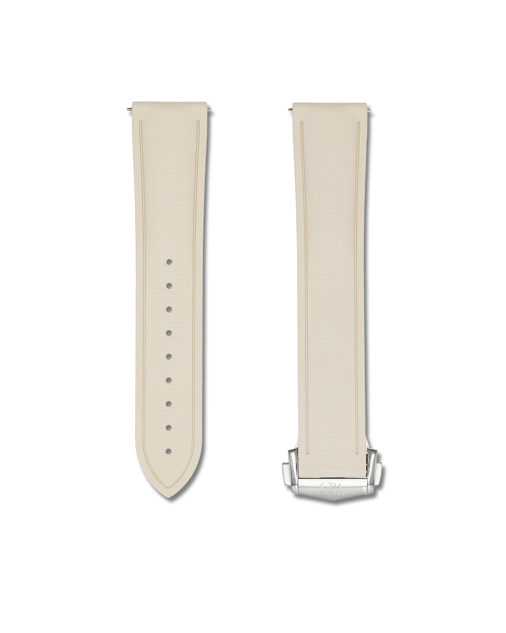 Beige Deployant Clasp Quick Release Rubber Sailcloth Strap 19mm