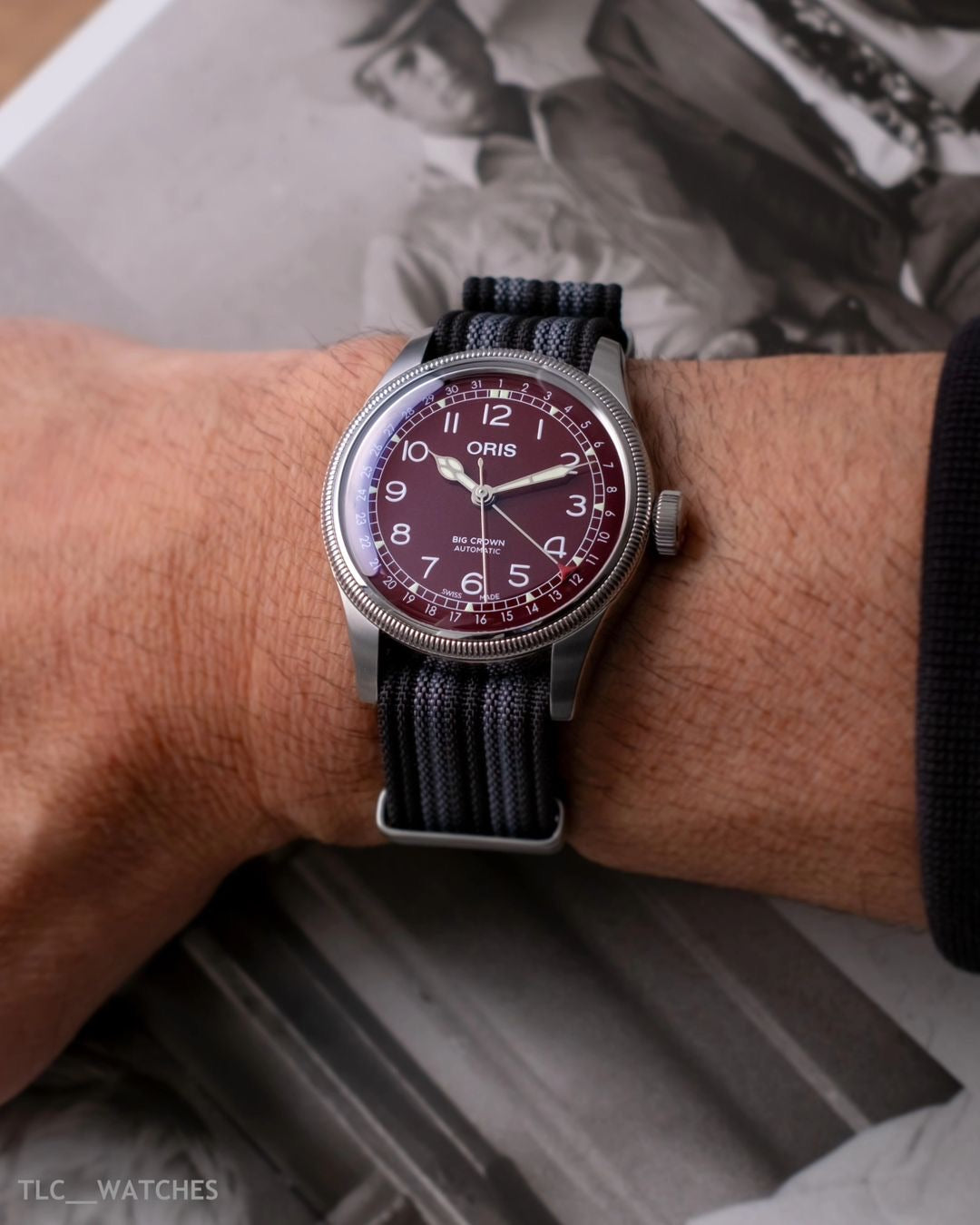 Black & Grey Striped Woven Nylon Strap 20mm