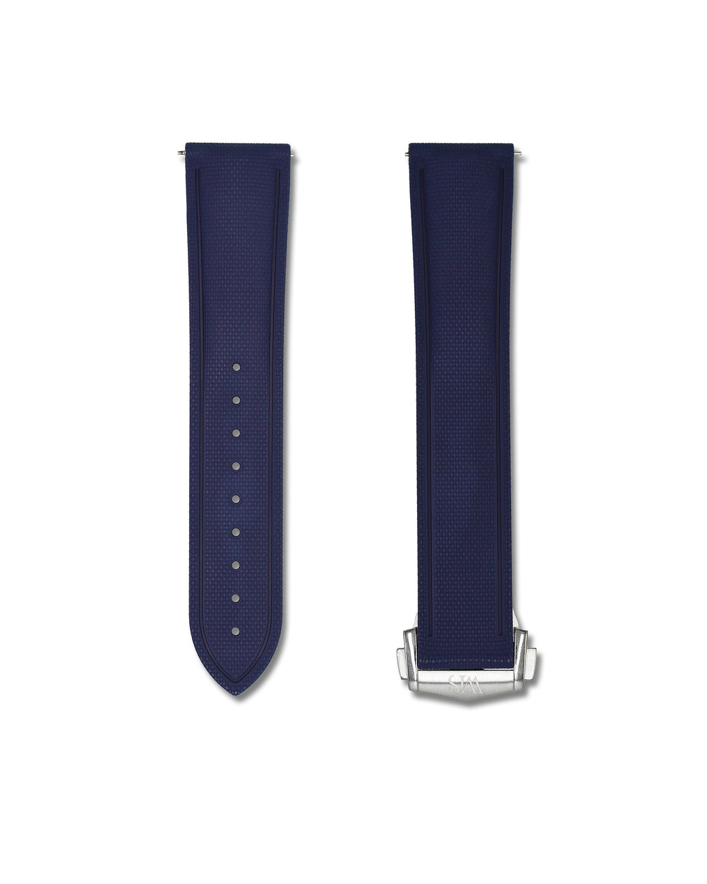 Marine Blue Deployant Clasp Quick Release Rubber Sailcloth Strap 18mm