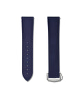 Marine Blue Deployant Clasp Quick Release Rubber Sailcloth Strap 18mm