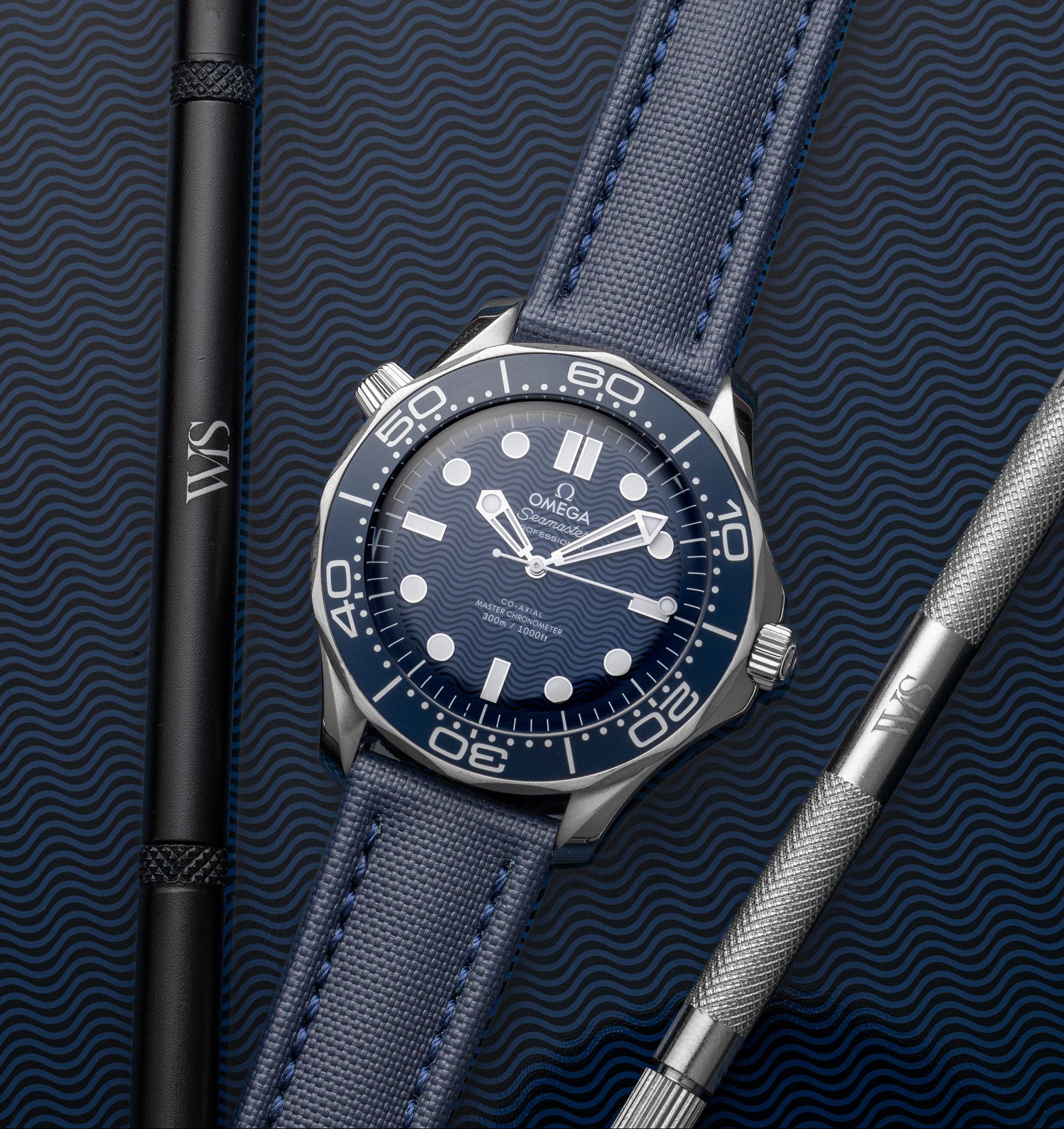 Midnight Blue Sailcloth Strap 20mm