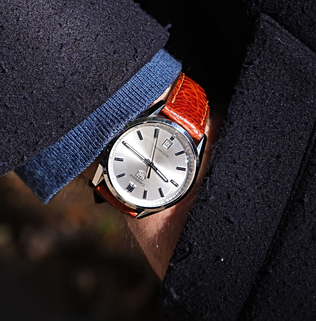 Cognac Brown Bespoke Ostrich Shin Leather Watch Strap 20mm