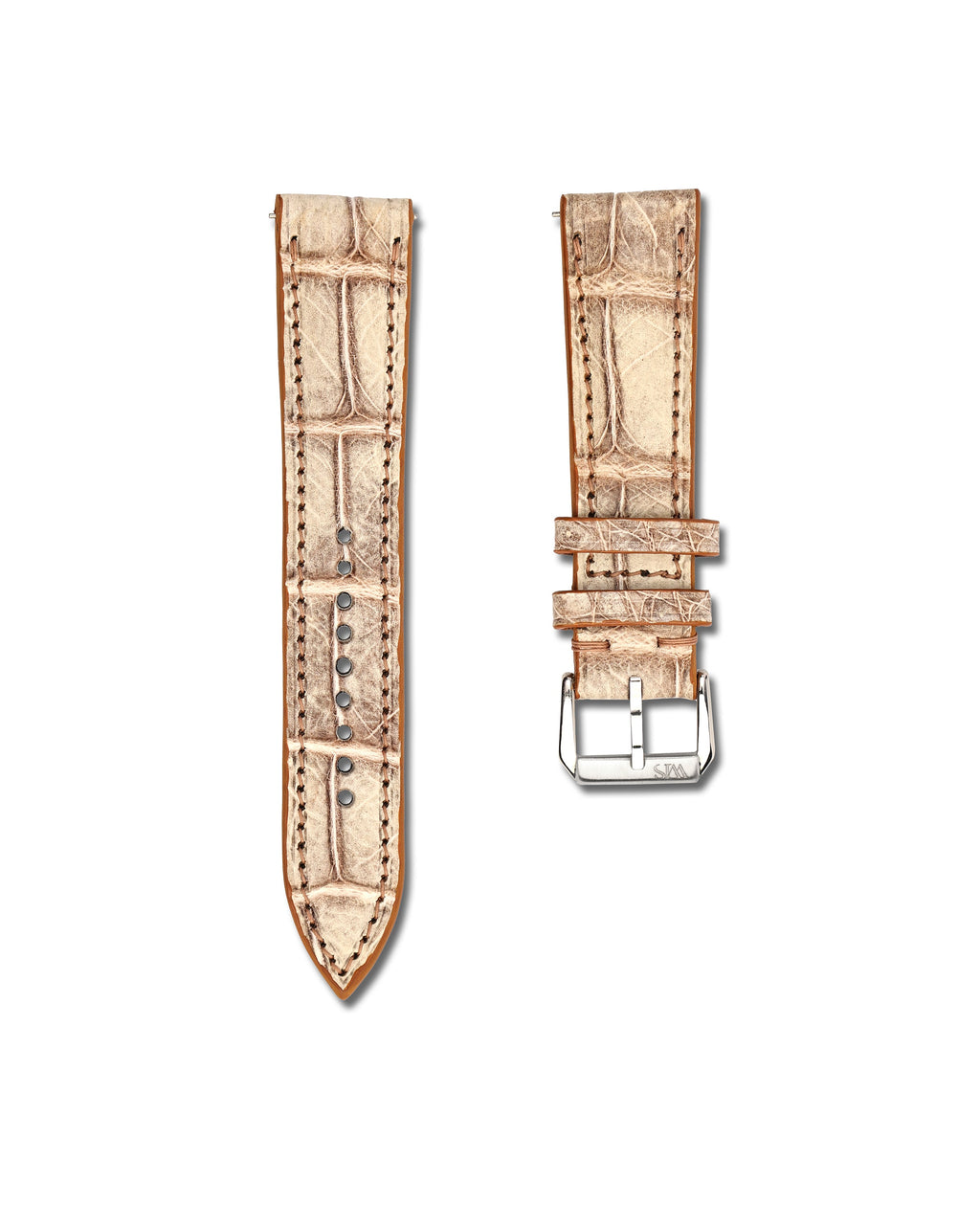 Desert Vein White Alligator Leather Watch Strap 20mm