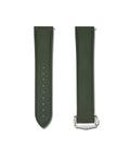 Forest Green Deployant Clasp Quick Release Rubber Sailcloth Strap 24mm