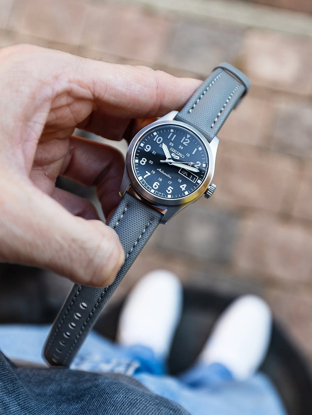 Slate Grey Sailcloth Strap 20mm