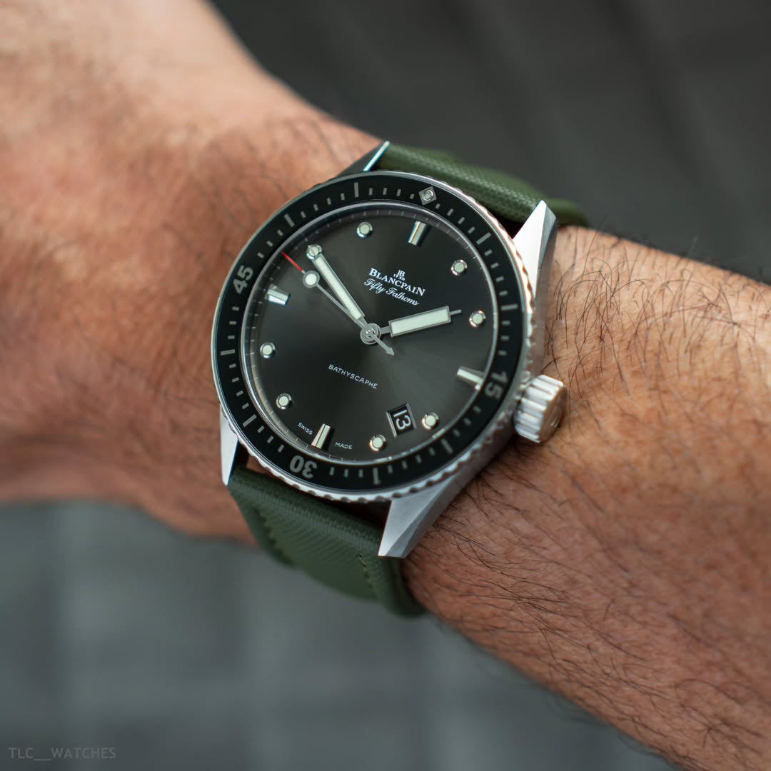 Army Green Sailcloth Strap 22mm