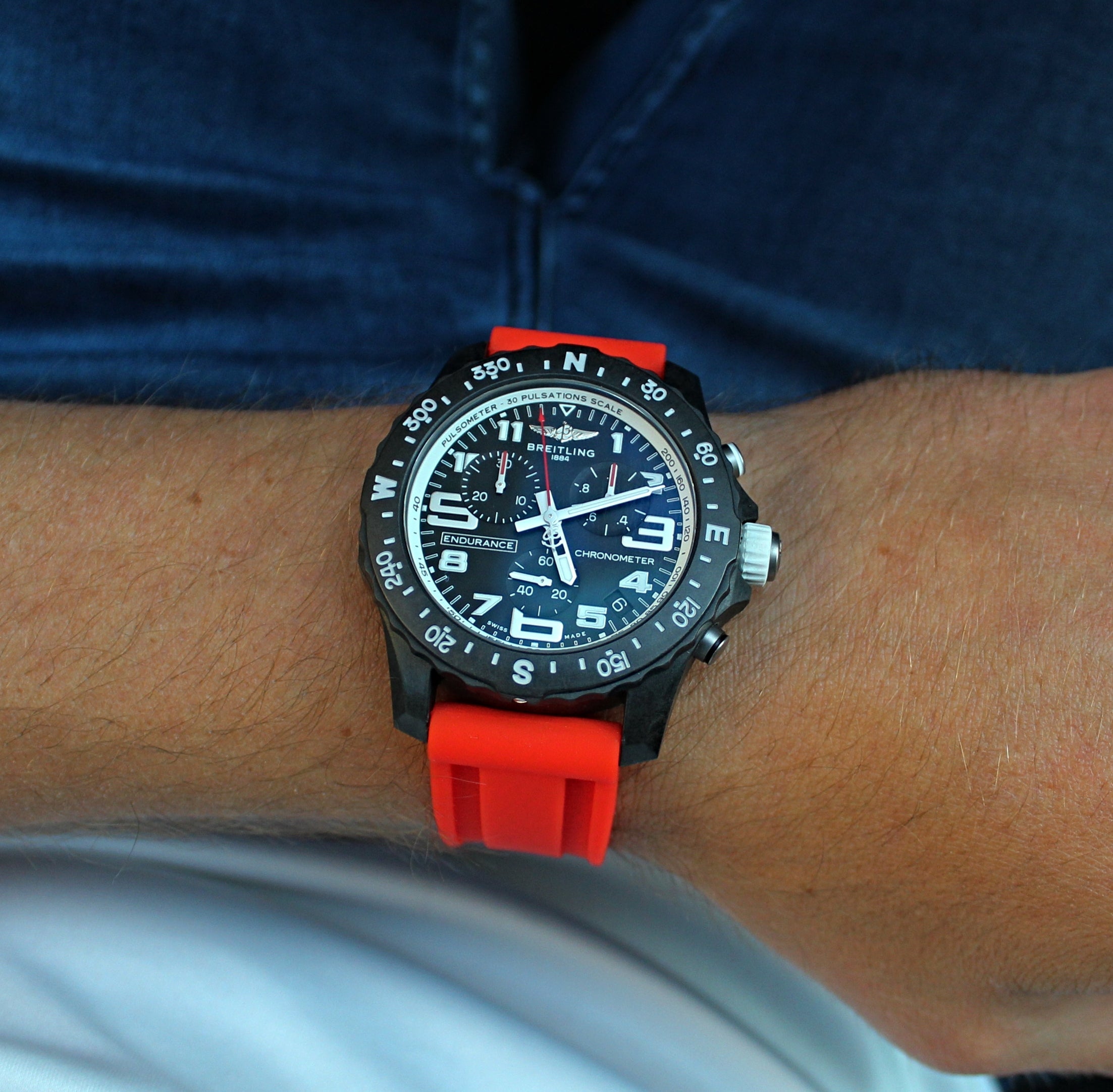 Scarlet Red Rubber Strap 22mm
