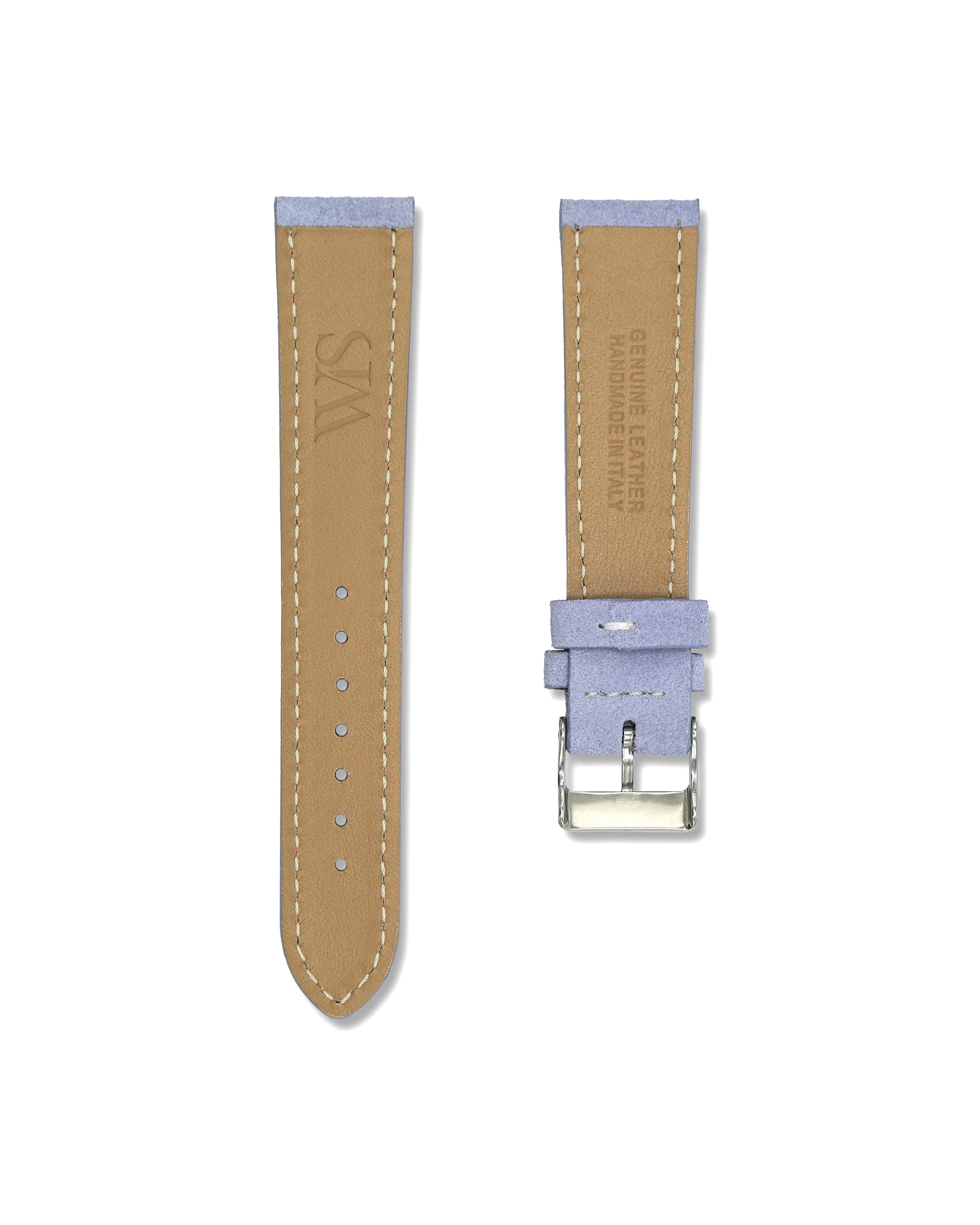 Lilac Suede Leather Watch Strap 20mm