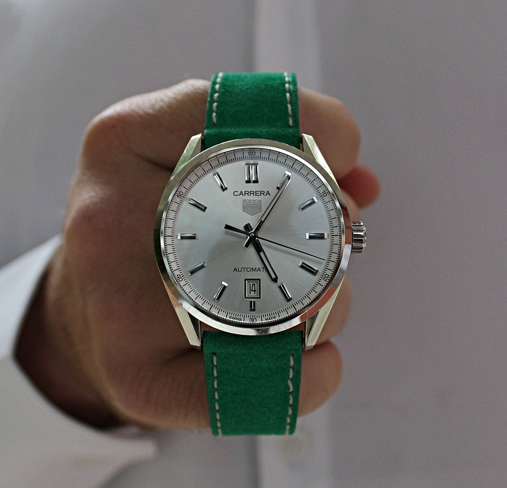 Mint Green Suede Leather Watch Strap 20mm
