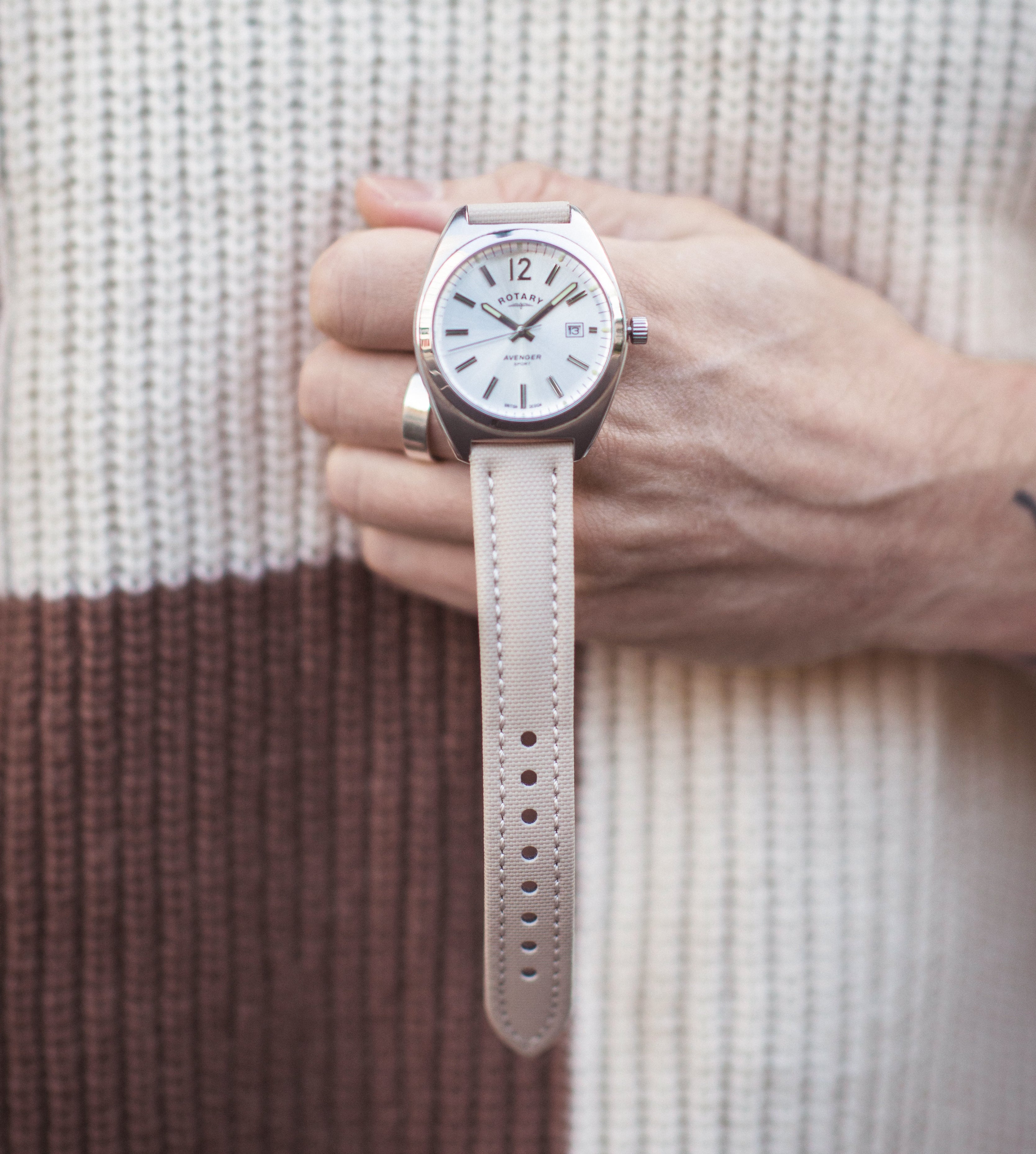 Beige Sailcloth Strap 19mm