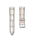 Ivory Vein White Alligator Leather Watch Strap 20mm